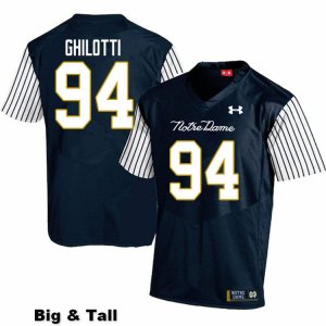 Notre Dame Fighting Irish Men's Giovanni Ghilotti #94 Navy Under Armour Alternate Authentic Stitched Big & Tall College NCAA Football Jersey RQV2499UO